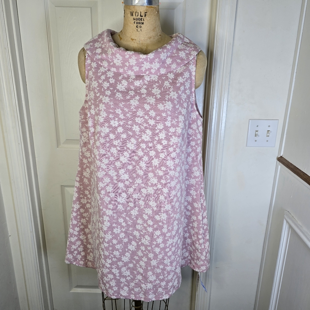 Cider NWT‎ Pink Floral Sleeveless Aline Womens Dress 1XL
